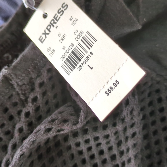 Express Black Fishnet Mesh 3/4 Sleeve V Neck Top Womens Blouse, Size Large. NWT - Picture 8 of 8